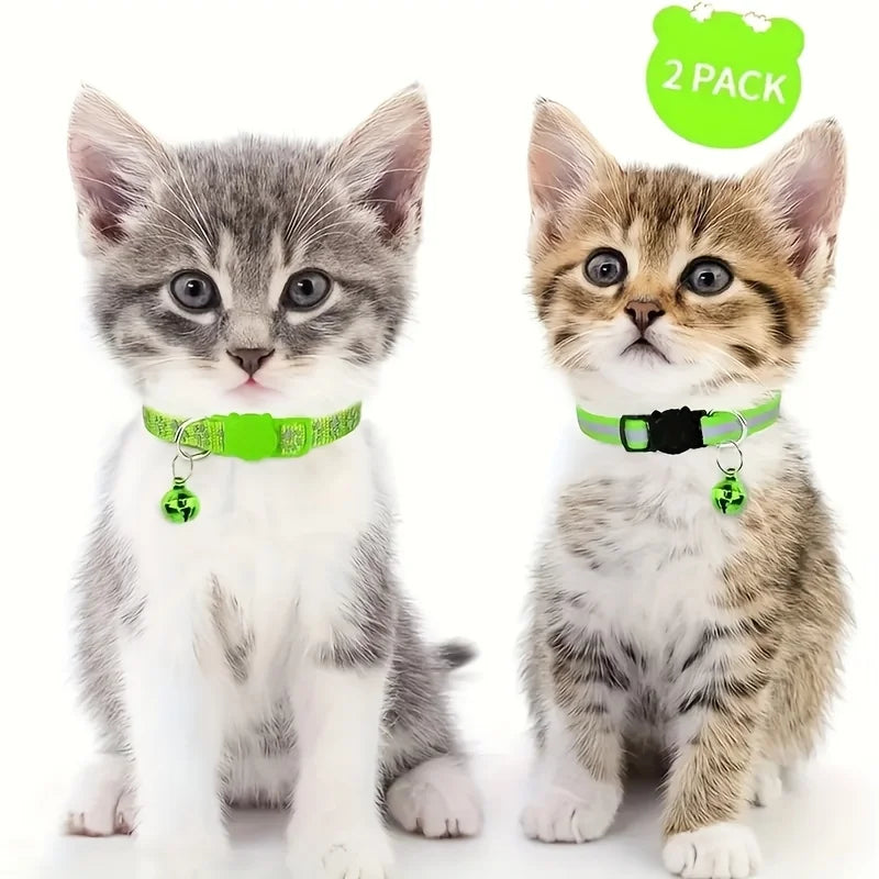 2pcs Reflective Pet Collars – Night Safety Dog & Cat Collars | PawNest NZ