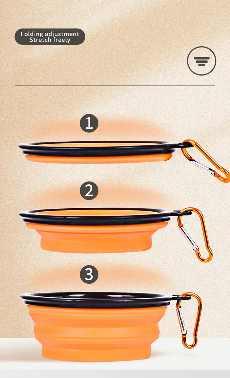 350ml Collapsible Silicone Pet Bowl – Portable Travel Dog Bowl