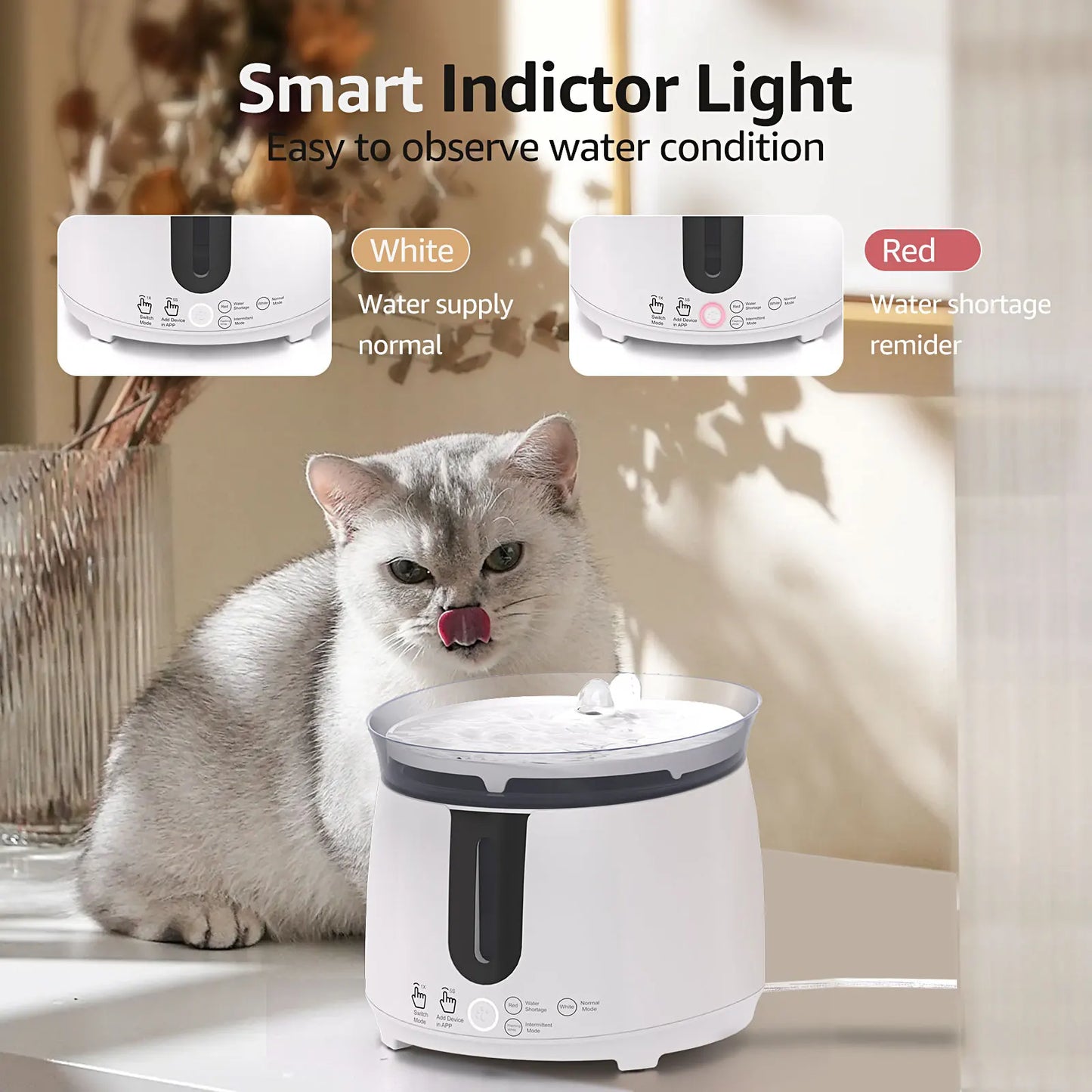 AQHH Wireless Cat Water Fountain NZ | Smart Automatic Fountain with App Control & Easy Cleaning – PawNest