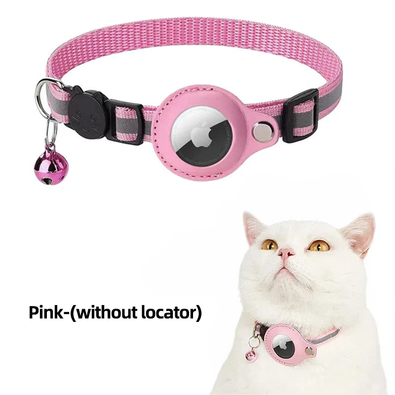 Airtag Reflective GPS Pet Collar with Bell – Real-Time Tracker