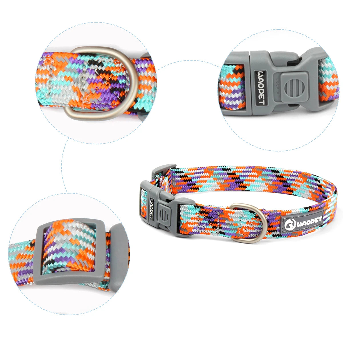 Reflective Adjustable Dog Collar – Anti-Lost Military Design