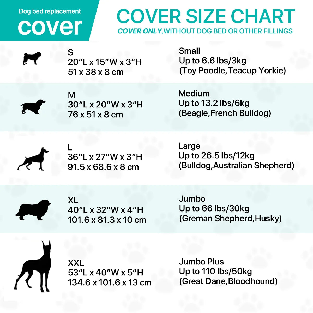 Orthopedic Dog Bed Cover – Washable Large Dog Crate Mat