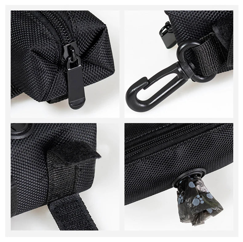 Adjustable Pet Dog Poop Bag Holder with Leash Attachment – Mini Travel Waste Bag Dispenser & Cleaning Tool