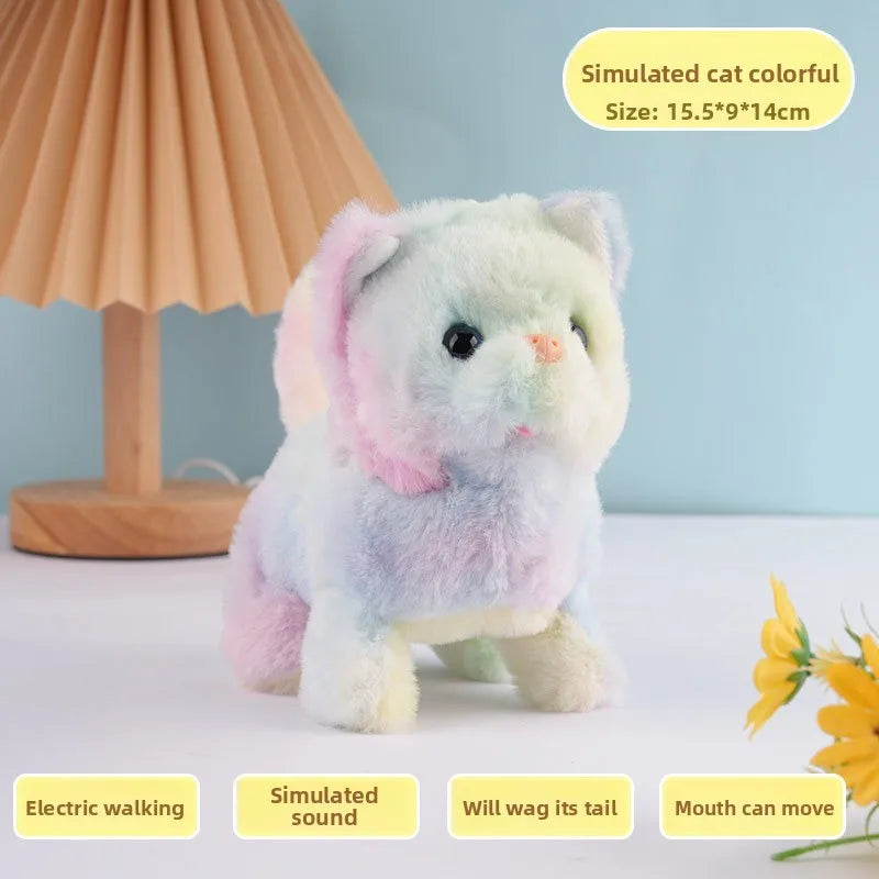 Electric Walking Plush Cat Toy – Interactive Moving Pet Toy NZ | PawNest