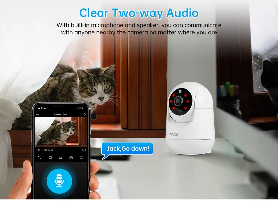 Tuya Smart Pet Camera 4K 8MP – WiFi, Night Vision, AI Alerts