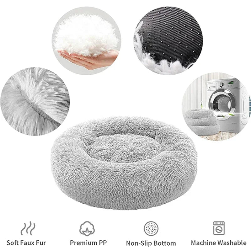 Soft Long Plush Dog Bed House NZ | Cozy Pet Basket & Sleeping Sofa for Dogs & Cats – PawNest