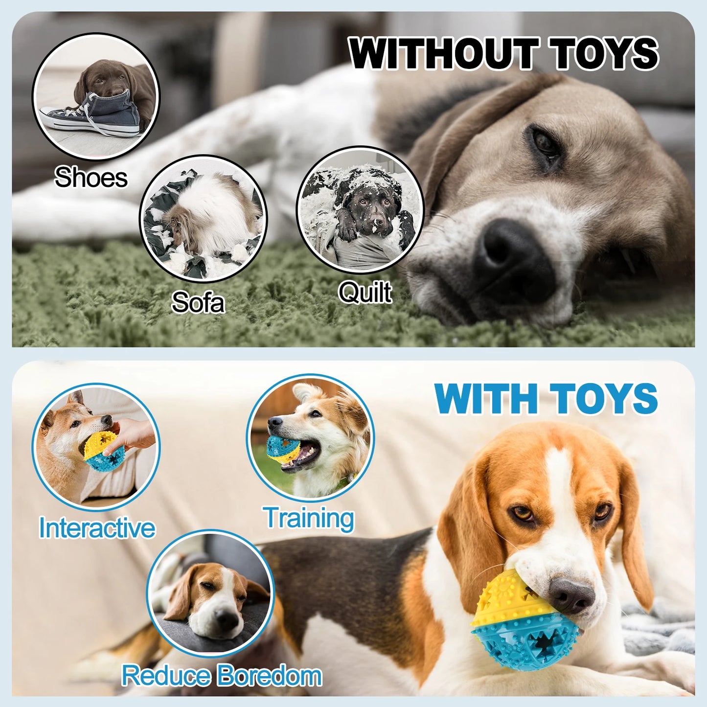 Dog Chew Toy Balls NZ | Rubber Teeth Cleaning & Treat Dispensing Balls for Dogs & Cats – PawNest