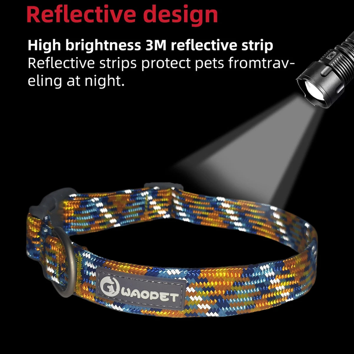 Reflective Adjustable Dog Collar – Anti-Lost Military Design
