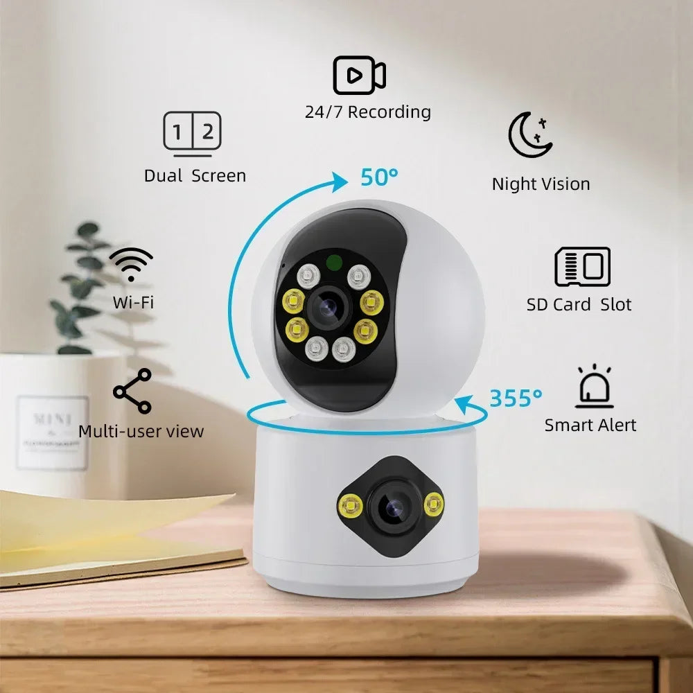 PEGATAH 4MP WiFi IP Camera – Dual Lens PTZ Baby & Pet Monitor