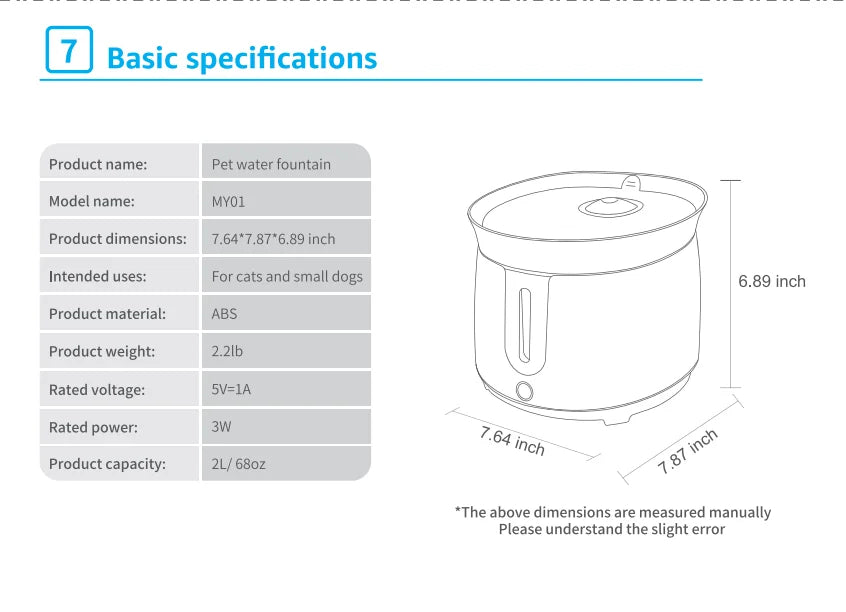 AQHH Wireless Cat Water Fountain NZ | Smart Automatic Fountain with App Control & Easy Cleaning – PawNest
