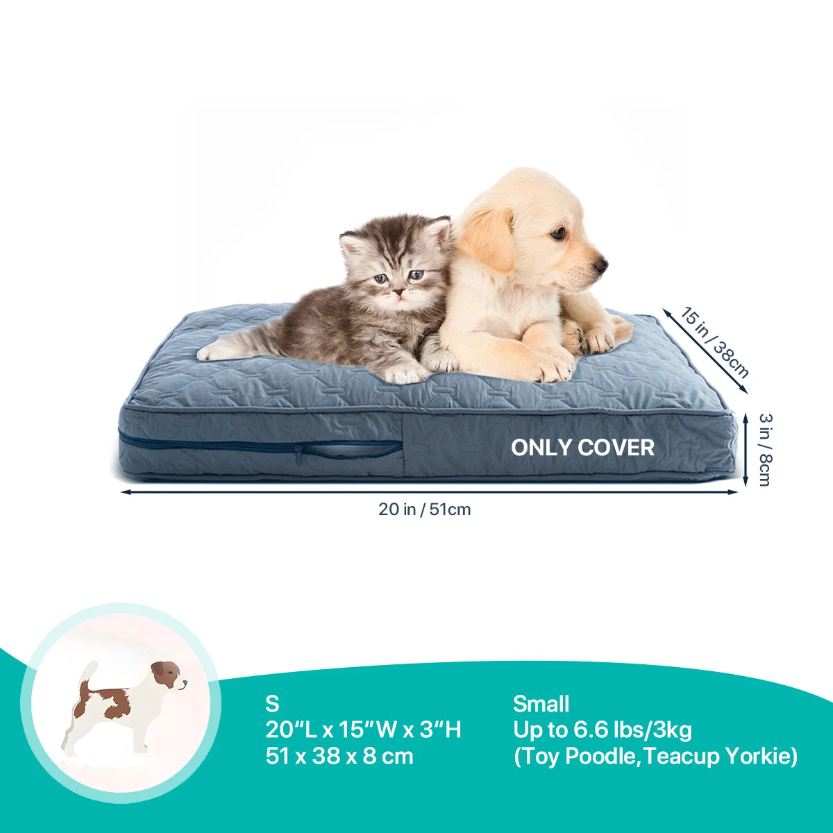 Orthopedic Dog Bed Cover – Washable Large Dog Crate Mat