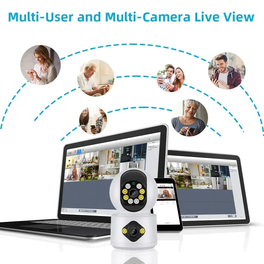 PEGATAH 4MP WiFi IP Camera – Dual Lens PTZ Baby & Pet Monitor