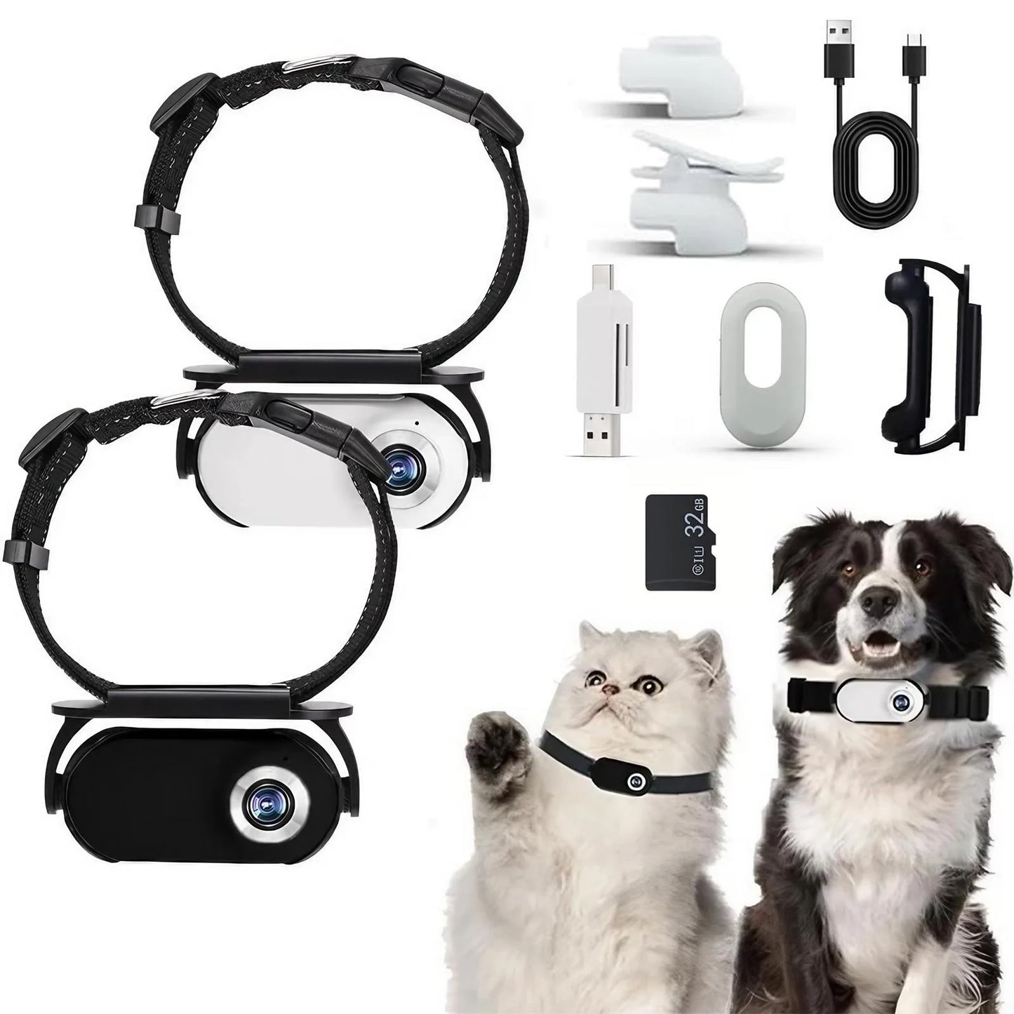 1080P HD Pet Collar Camera – Wireless Mini Cam for Dogs & Cats