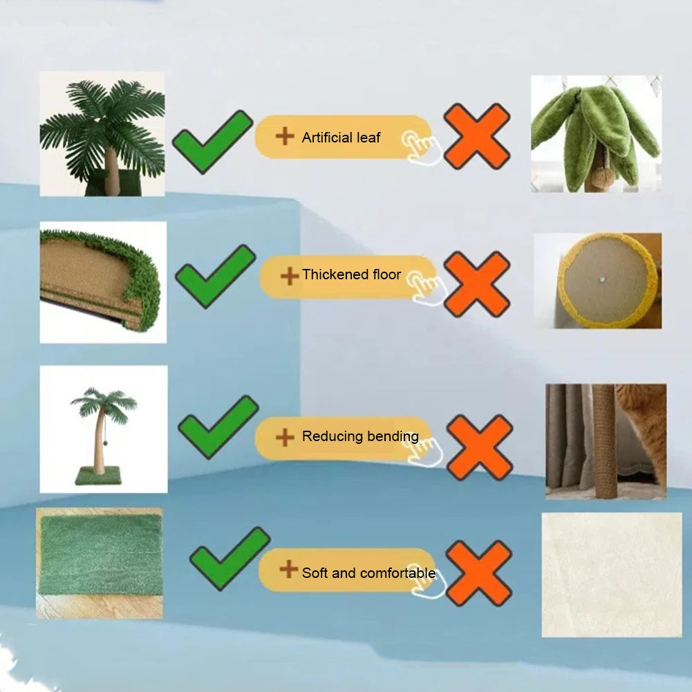 Coconut Tree Cat Scratching Post NZ | Interactive Claw Sharpener & Climbing Frame for Cats – PawNest