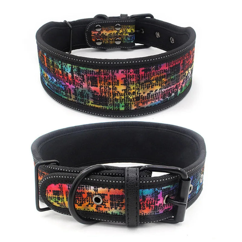 Fashion Reflective Big Dog Collar – Adjustable for All Sizes
