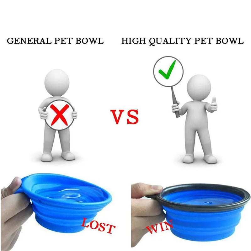 350ml Folding Silicone Dog Bowl – Portable Travel Feeder Dish