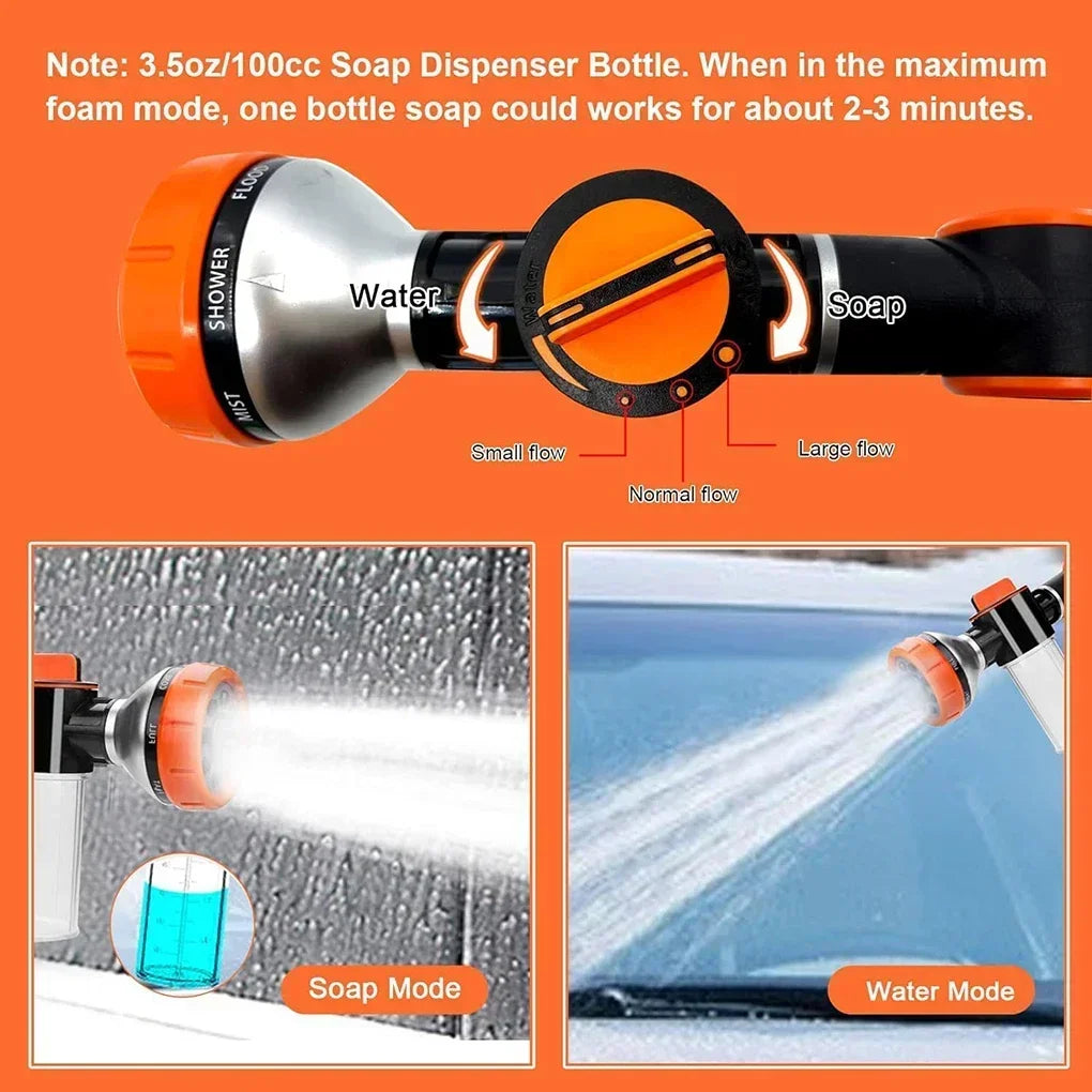 Adjustable Dog Shower Sprayer – High-Pressure Foam Nozzle Gun