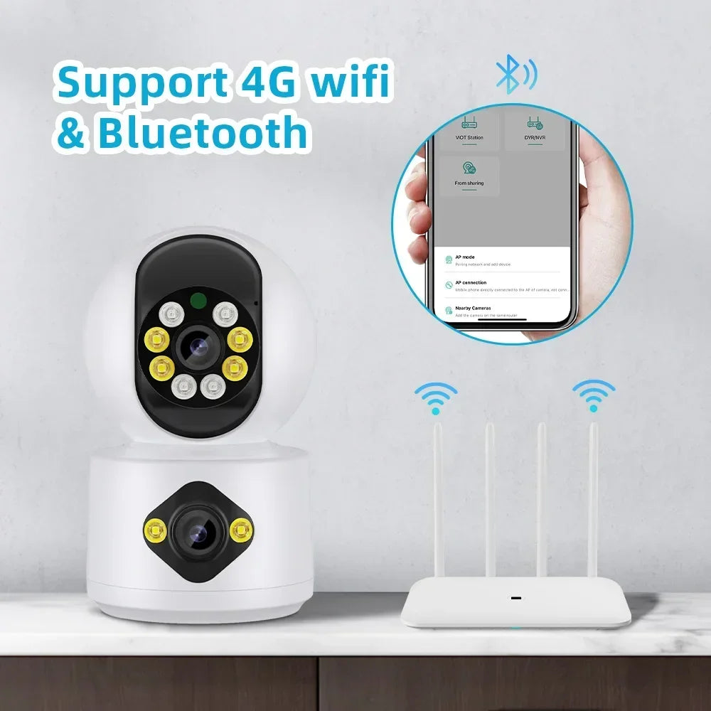 PEGATAH 4MP WiFi IP Camera – Dual Lens PTZ Baby & Pet Monitor