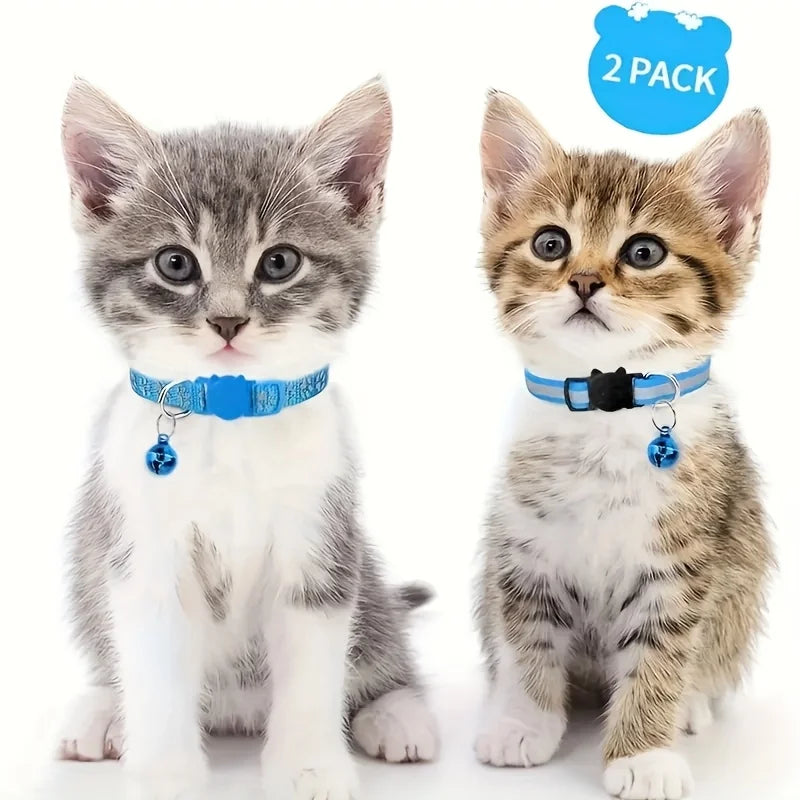 2pcs Reflective Pet Collars – Night Safety Dog & Cat Collars | PawNest NZ