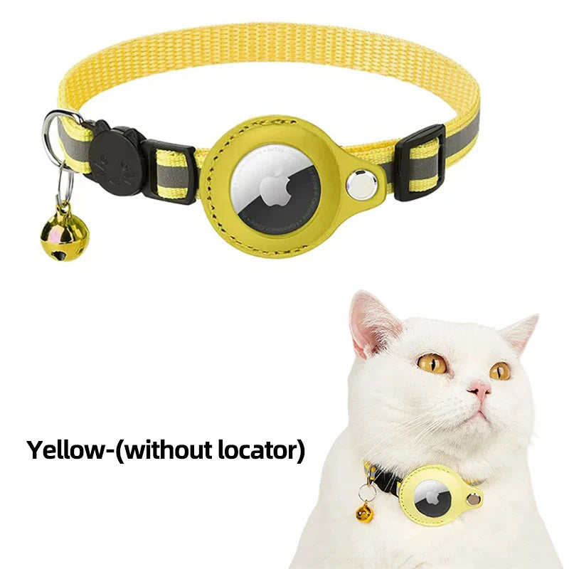 Airtag Reflective GPS Pet Collar with Bell – Real-Time Tracker