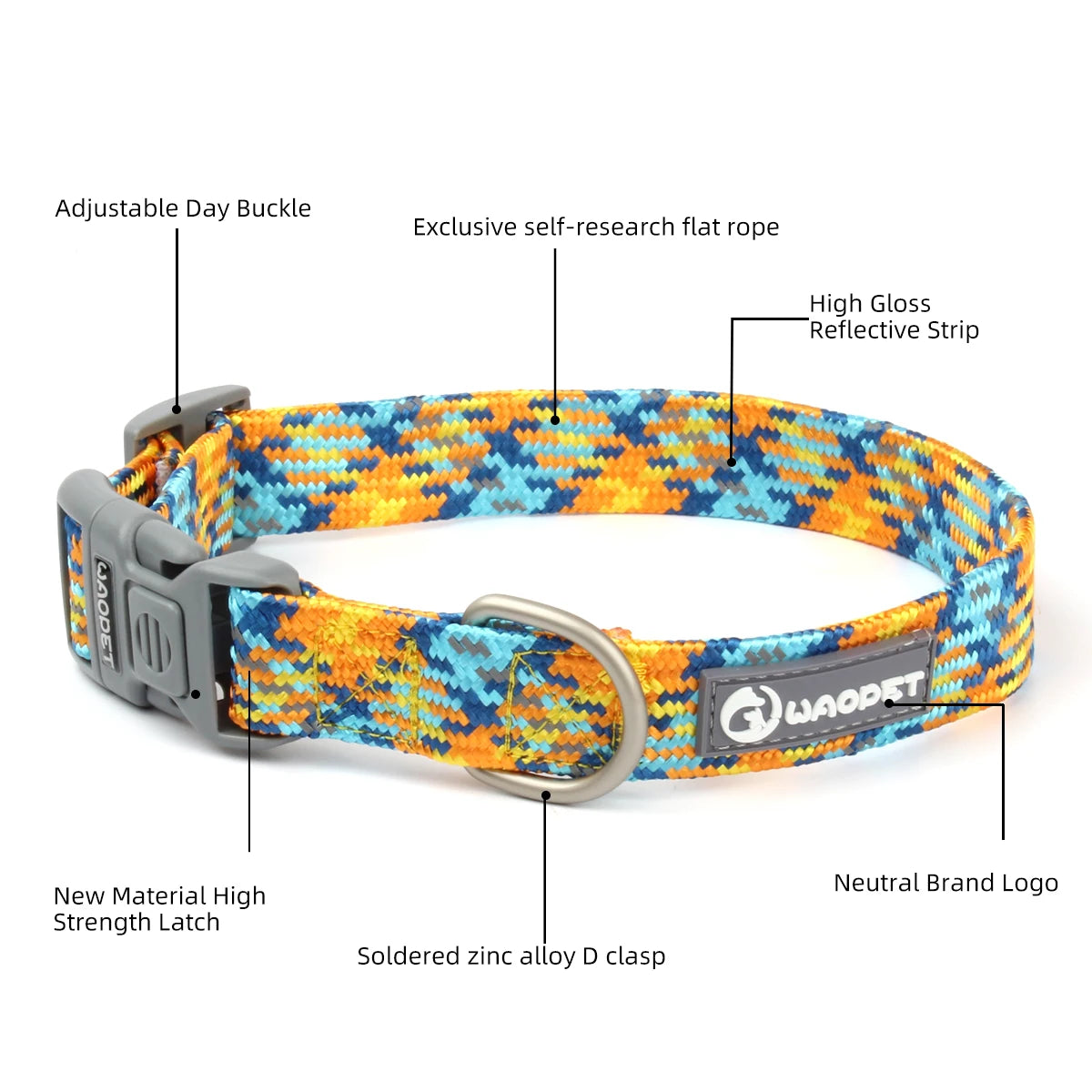 Reflective Adjustable Dog Collar – Anti-Lost Military Design