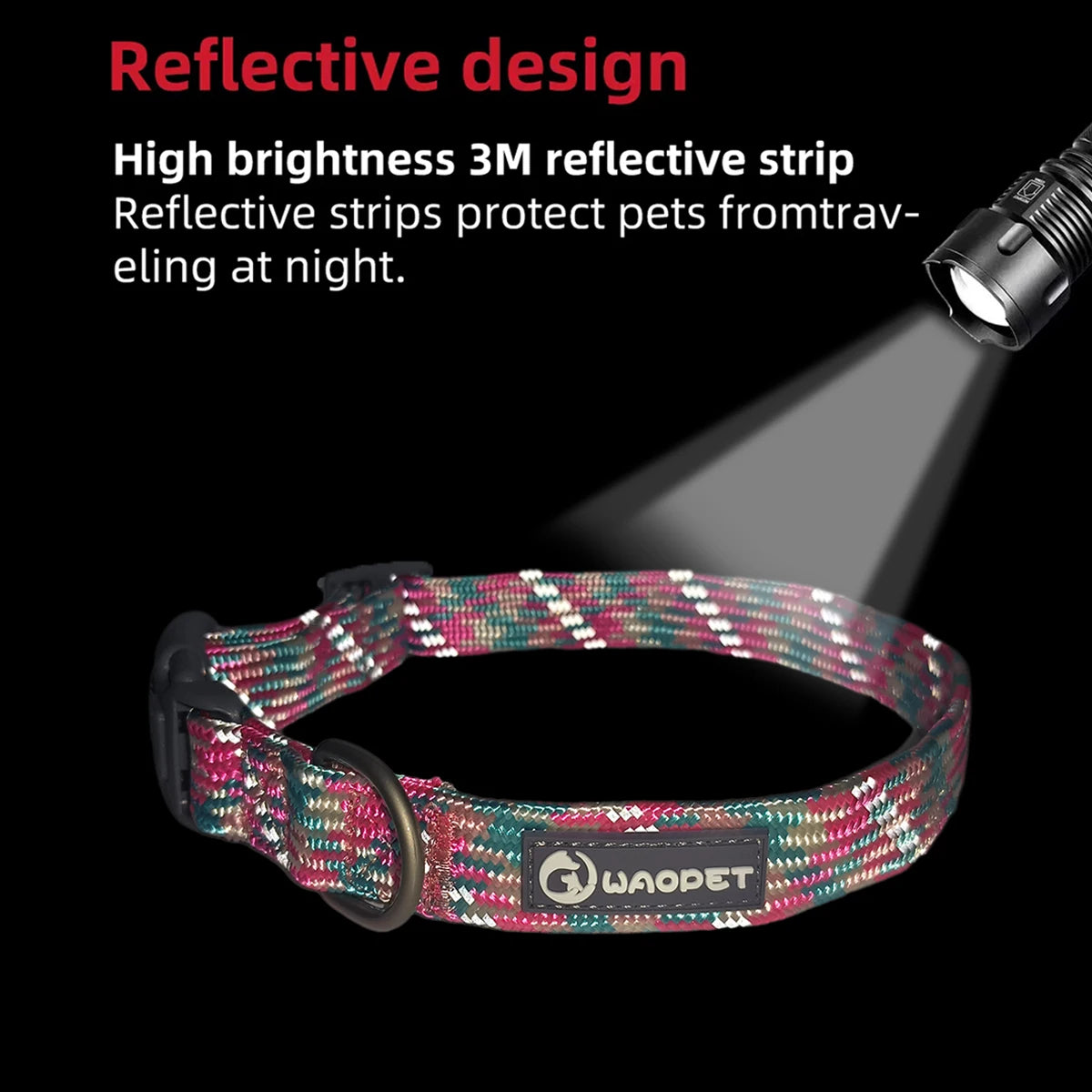 Reflective Adjustable Dog Collar – Anti-Lost Military Design