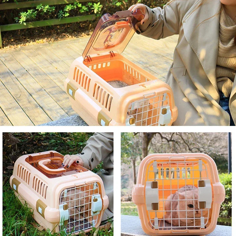 Outdoor Portable Cat Carrier Box NZ | Large Capacity Breathable Pet Aviation Transport Cage – PawNest