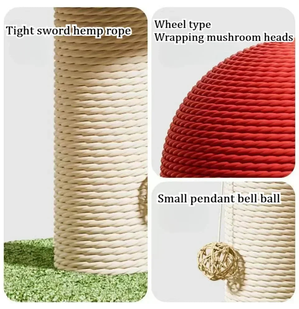Mushroom Cat Scratching Tree NZ | Wear-Resistant Climbing Tower & Scratching Post for Kittens – PawNest