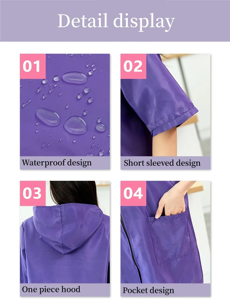 Waterproof Pet Groomer Work Clothes – Black Short Sleeve Dog Grooming Uniform | Grooming Gown Apron for Salon & Barber Shop – Y1111