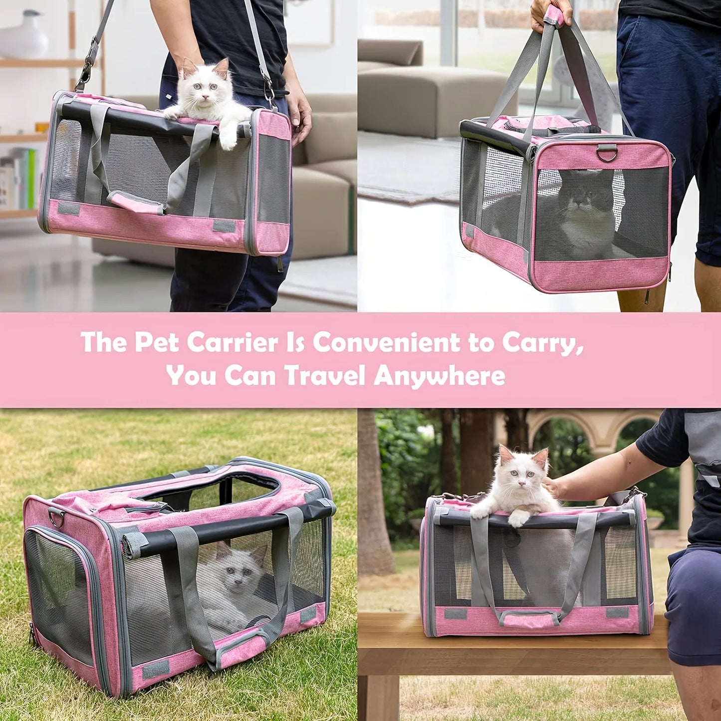 Soft-Sided Pet Carrier NZ | Large & Medium Cat and Puppy Carrier – Comfortable, Portable Dog & Cat Travel Bag – PawNest