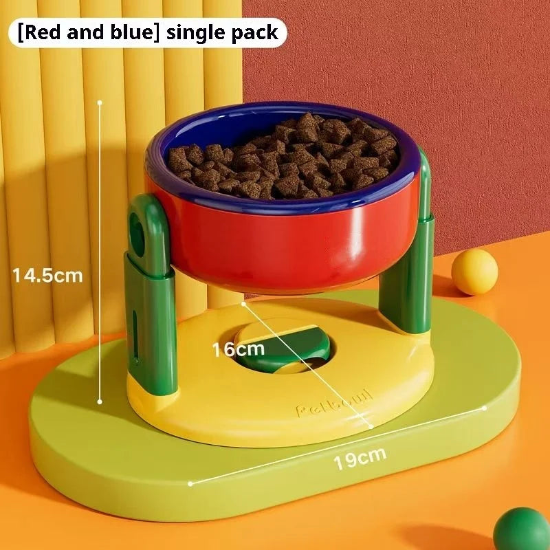 Adjustable Double Slow Feed Bowls NZ | Foldable Pet Feeder with 3 Heights for Different Sized Pets – PawNest