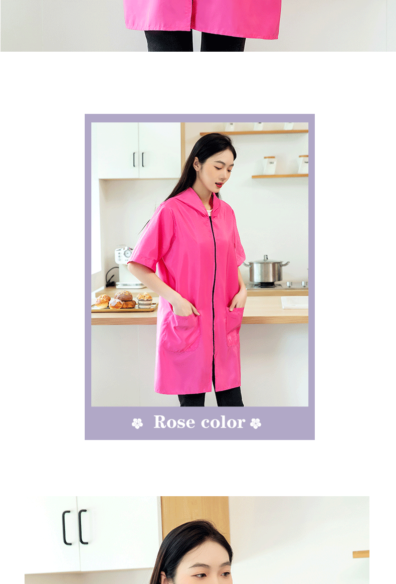 Waterproof Pet Groomer Work Clothes – Black Short Sleeve Dog Grooming Uniform | Grooming Gown Apron for Salon & Barber Shop – Y1111