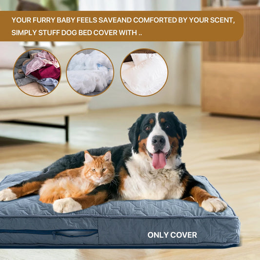Orthopedic Dog Bed Cover – Washable Large Dog Crate Mat