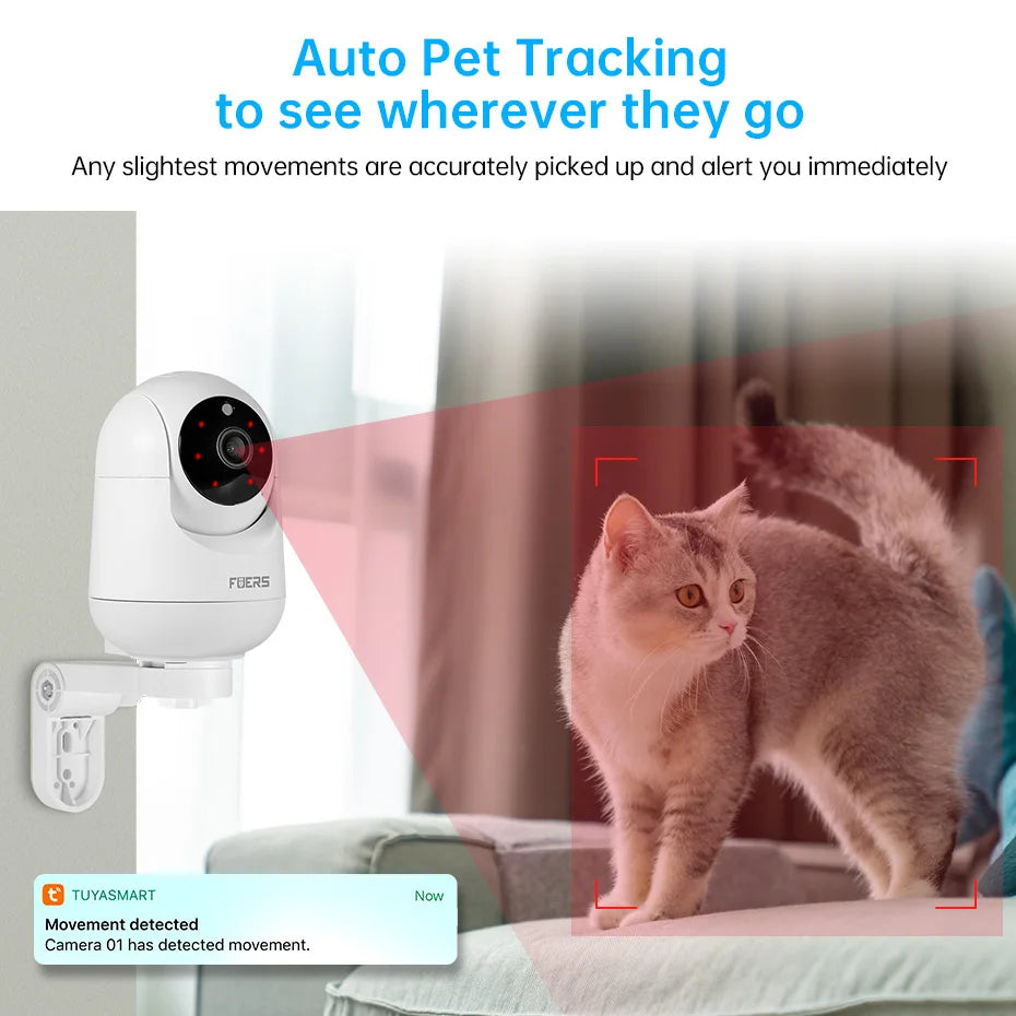 Tuya Smart Pet Camera 4K 8MP – WiFi, Night Vision, AI Alerts