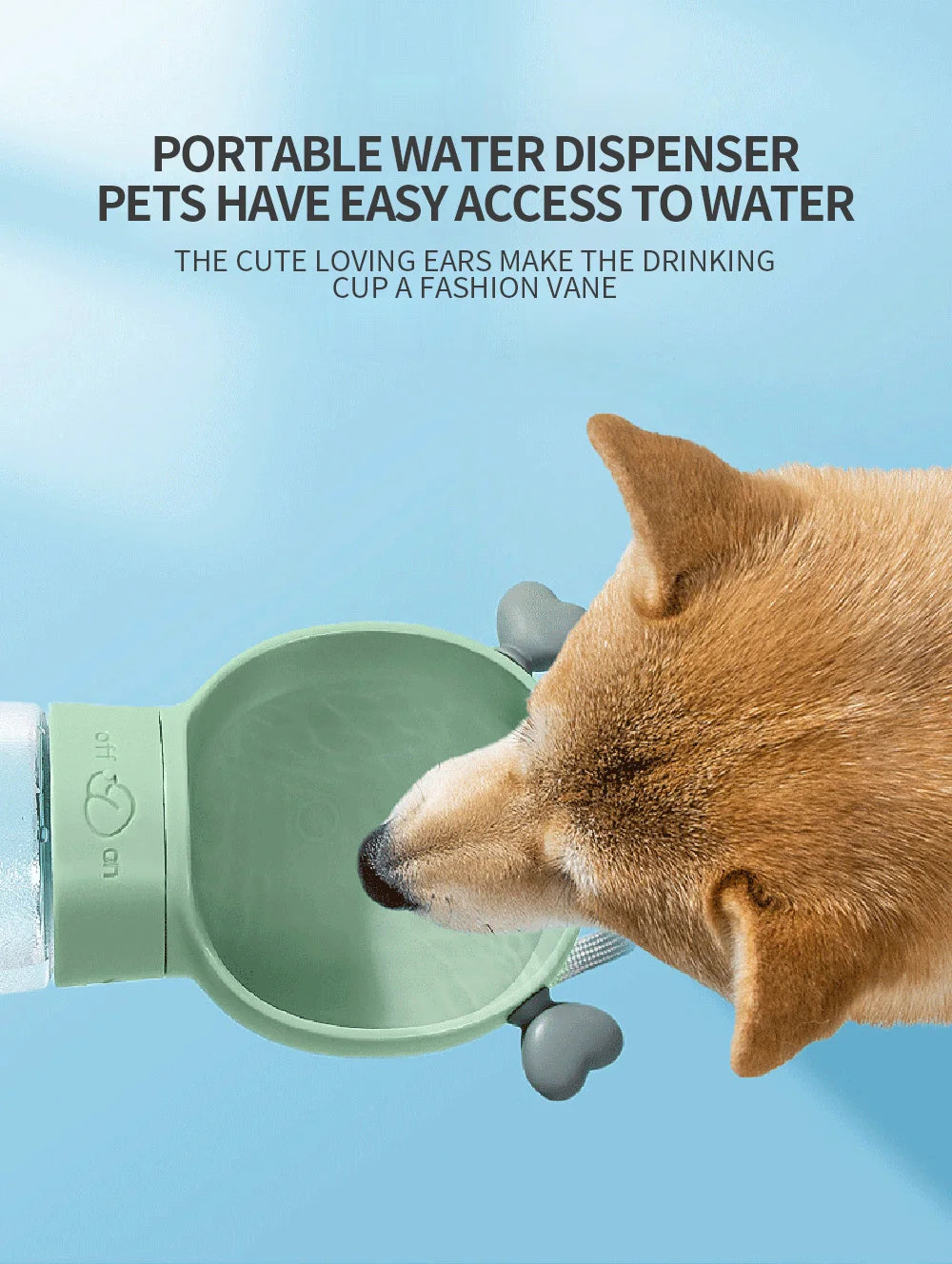 Portable Dog Water Bottle Feeder – Travel Bowl for Pets