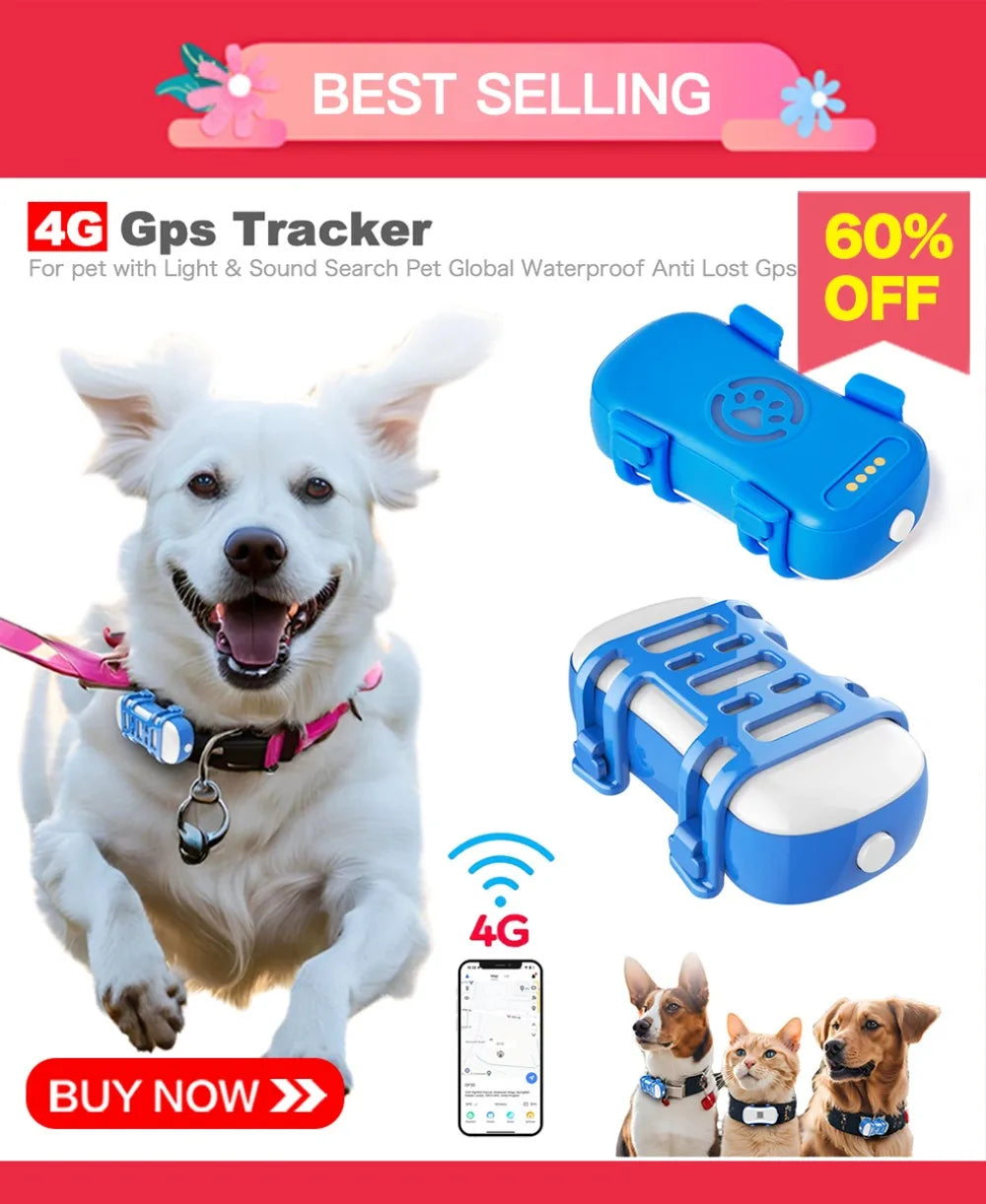 4G Mini GPS Pet Tracker NZ | Waterproof Real-Time Locator with LED & Two-Way Voice for Cats & Dogs – PawNest