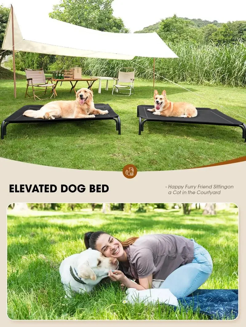 Elevated Dog Bed for Large Dogs – Cooling Raised Pet Cot