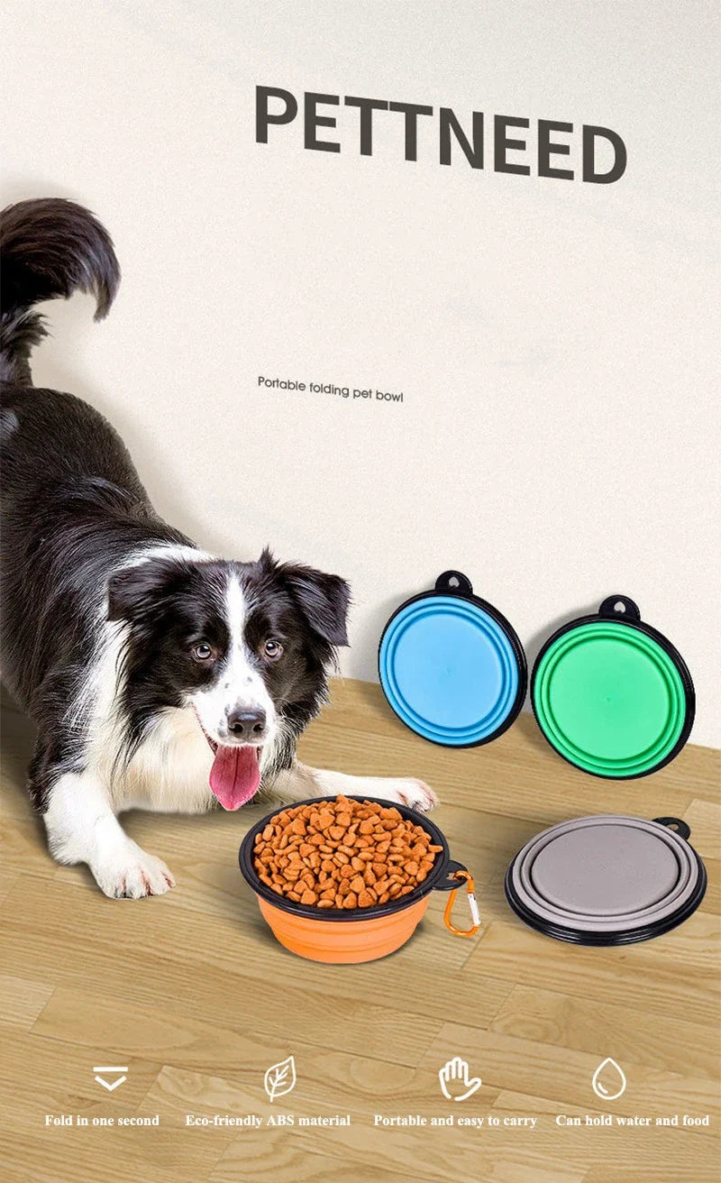 350ml Collapsible Silicone Pet Bowl – Portable Travel Dog Bowl