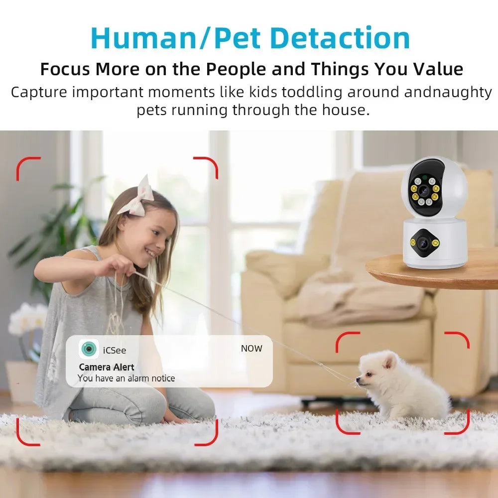 PEGATAH 4MP WiFi IP Camera – Dual Lens PTZ Baby & Pet Monitor