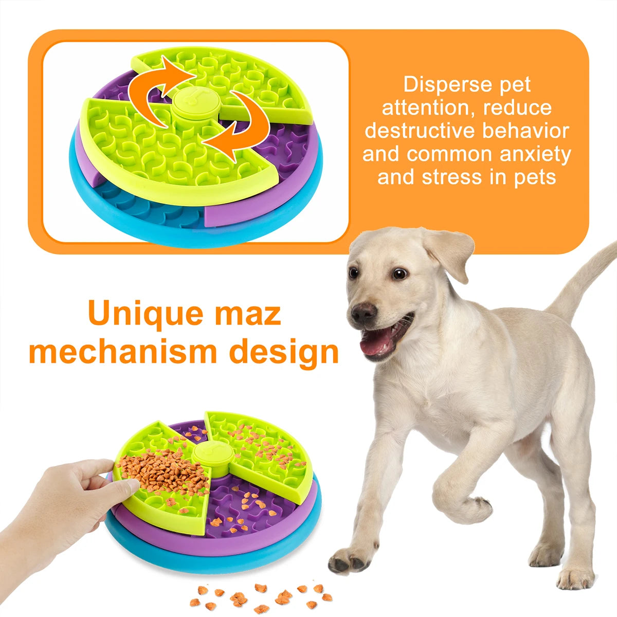 3-Layer Slow Food Bowl NZ | Interactive Puzzle Feeder for Dogs, Choke-Proof & Non-Slip – PawNest