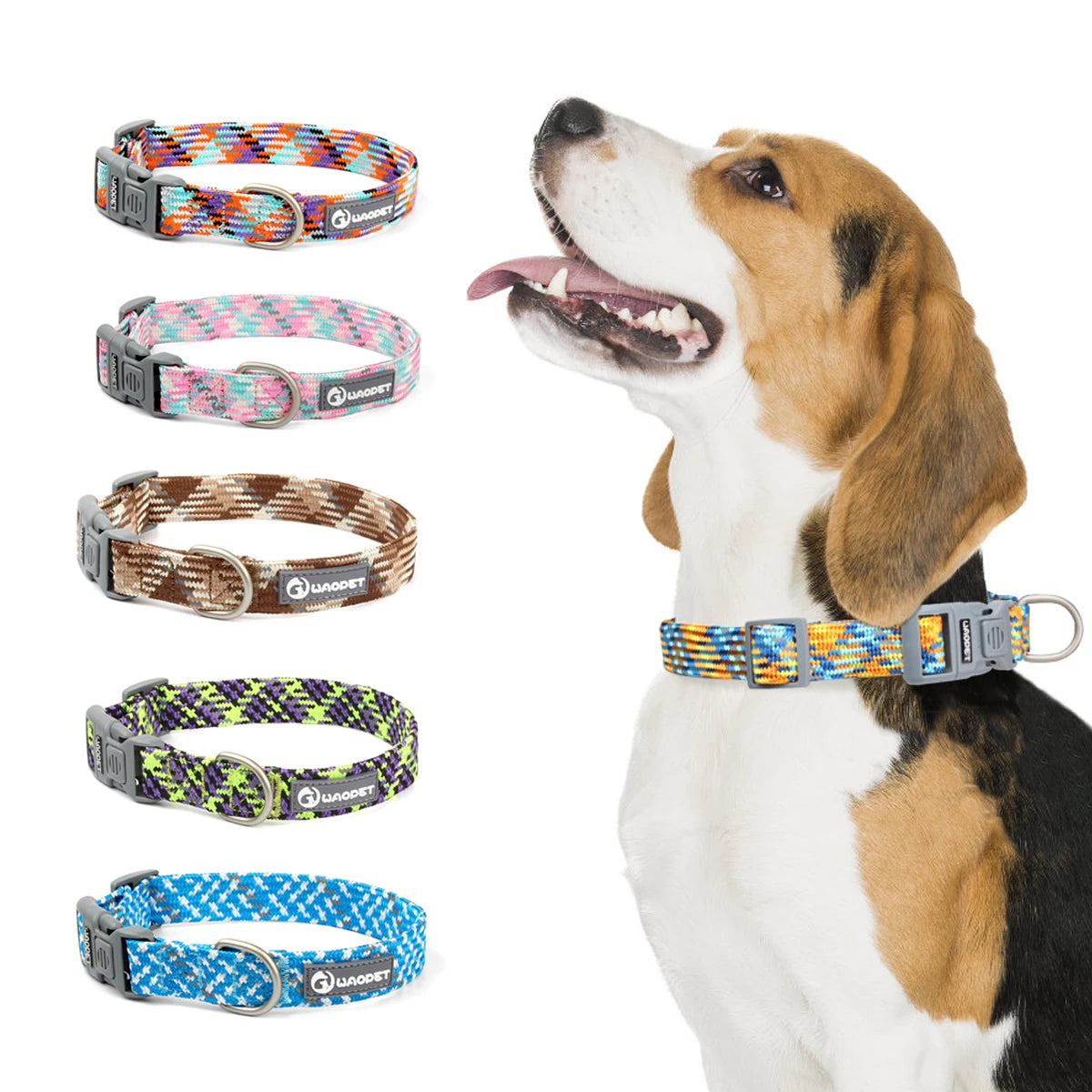 Reflective Adjustable Dog Collar – Anti-Lost Military Design