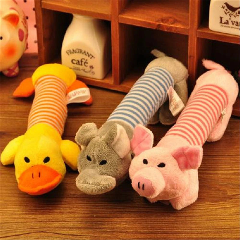 Plush Squeaky Dog & Cat Toys NZ | Duck, Pig & Elephant Chew Toys for Puppies & Pets – PawNest