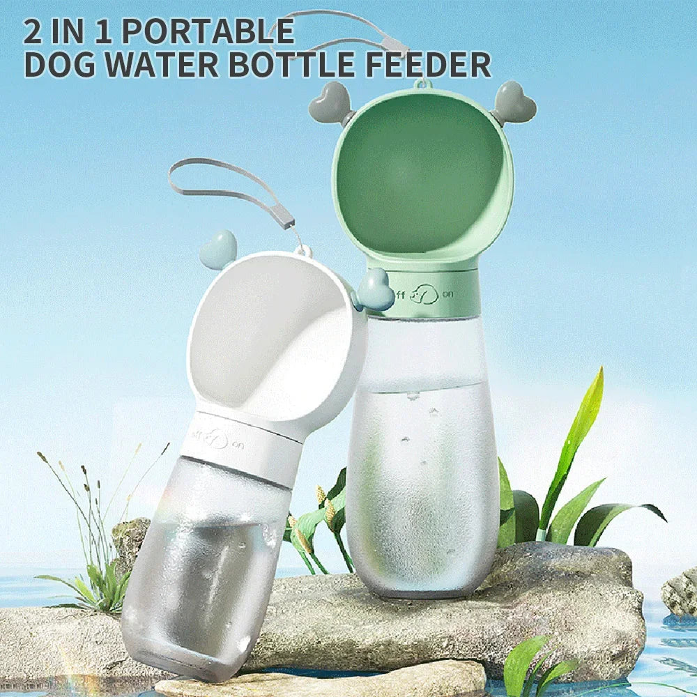 Portable Dog Water Bottle Feeder – Travel Bowl for Pets
