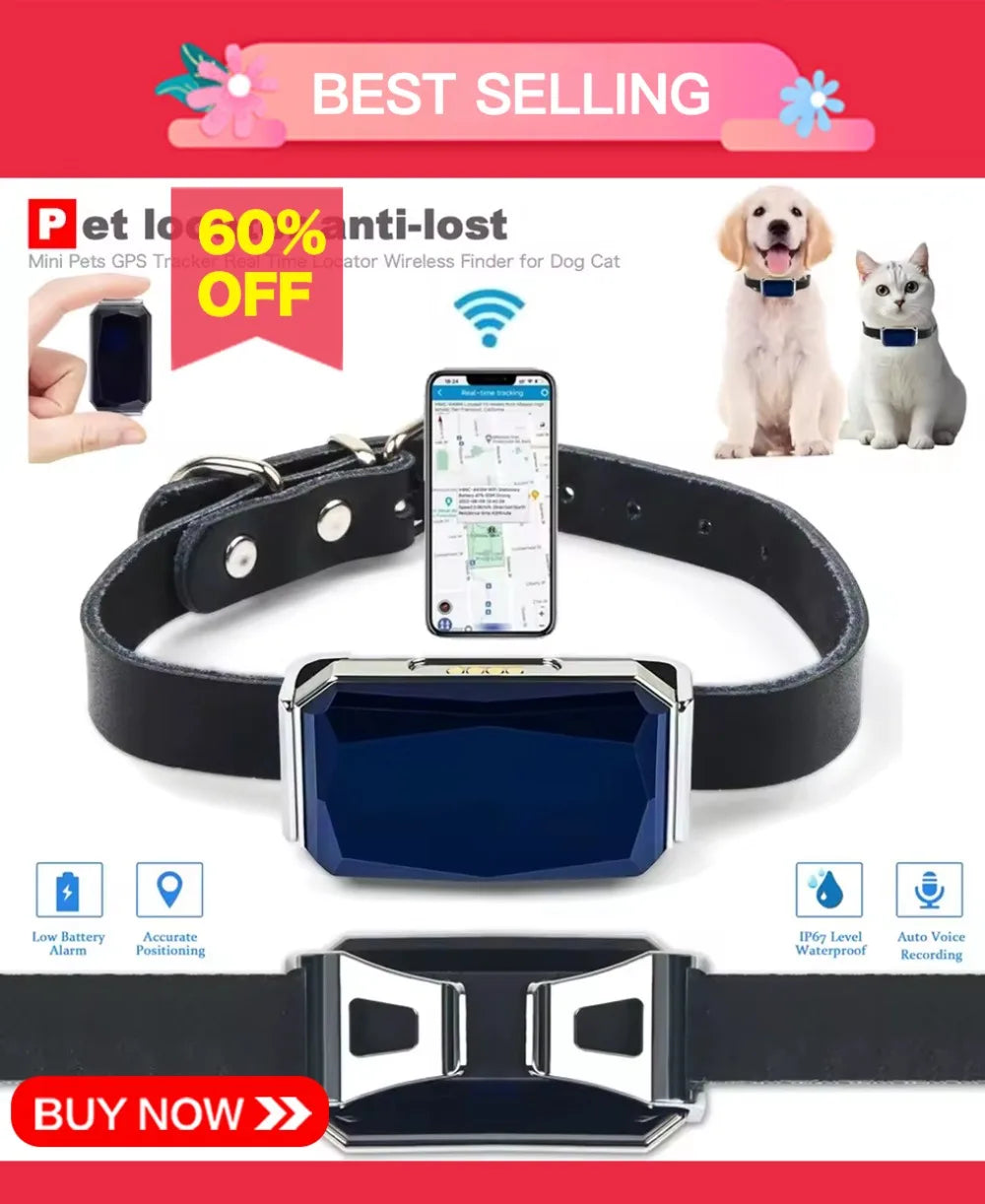 4G Mini GPS Pet Tracker NZ | Waterproof Real-Time Locator with LED & Two-Way Voice for Cats & Dogs – PawNest