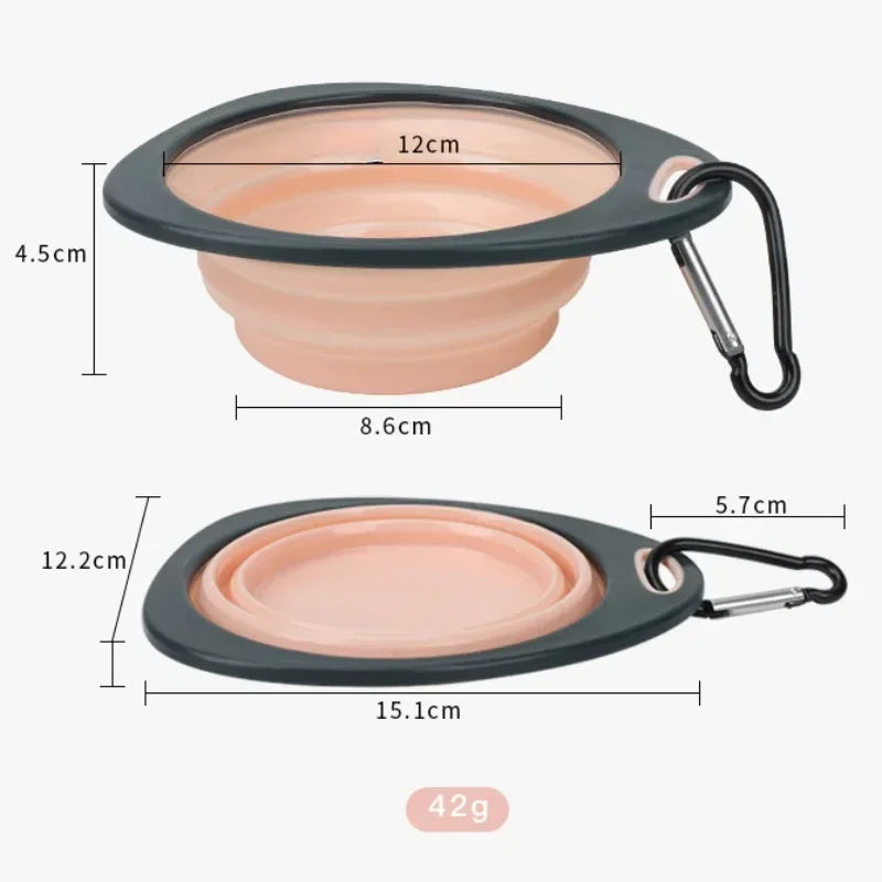 320ml Collapsible Silicone Dog Bowl – Travel Food & Water Dish