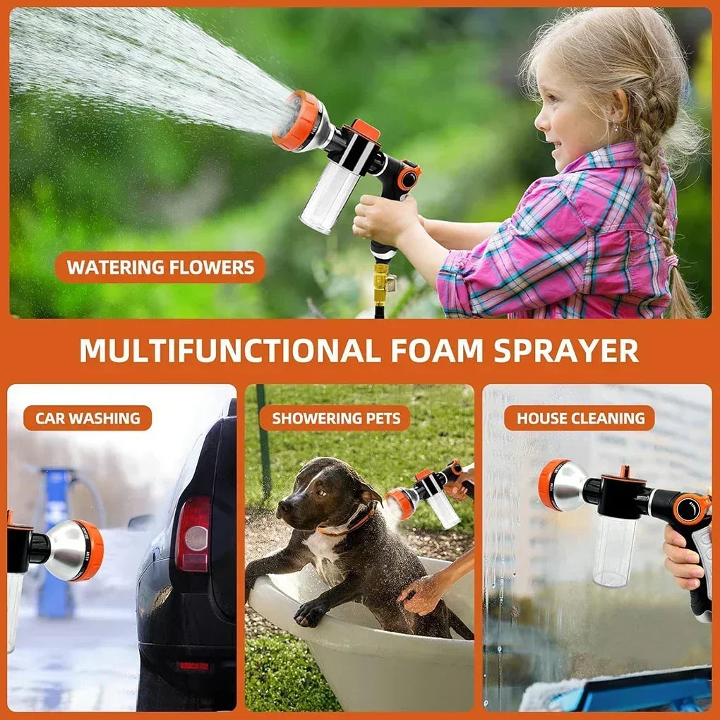 Adjustable Dog Shower Sprayer – High-Pressure Foam Nozzle Gun