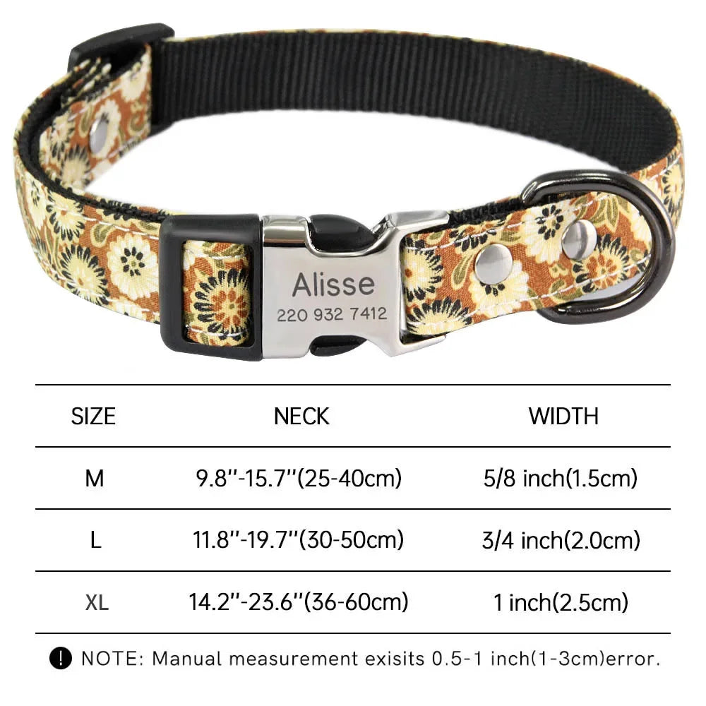 Custom Dog Collar – Free Engraved Nameplate for All Sizes