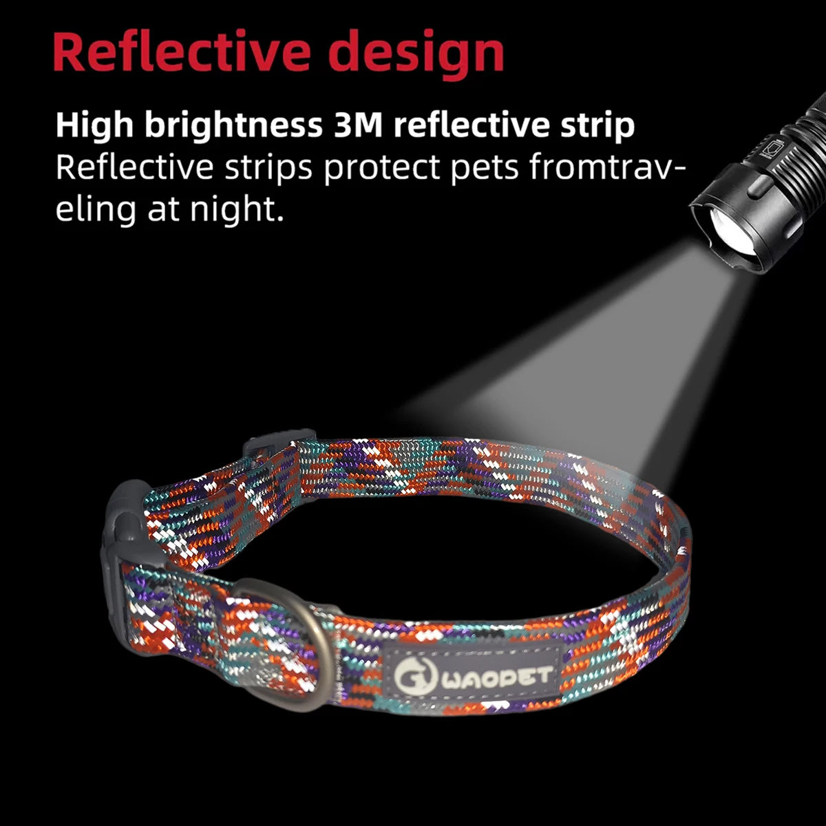 Reflective Adjustable Dog Collar – Anti-Lost Military Design