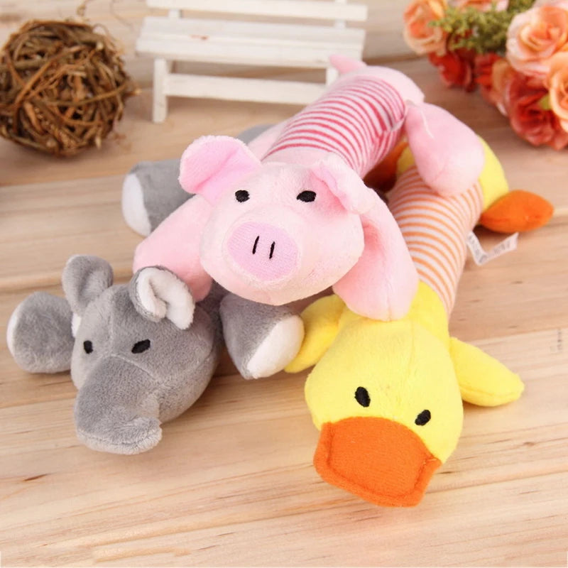 Plush Squeaky Dog & Cat Toys NZ | Duck, Pig & Elephant Chew Toys for Puppies & Pets – PawNest