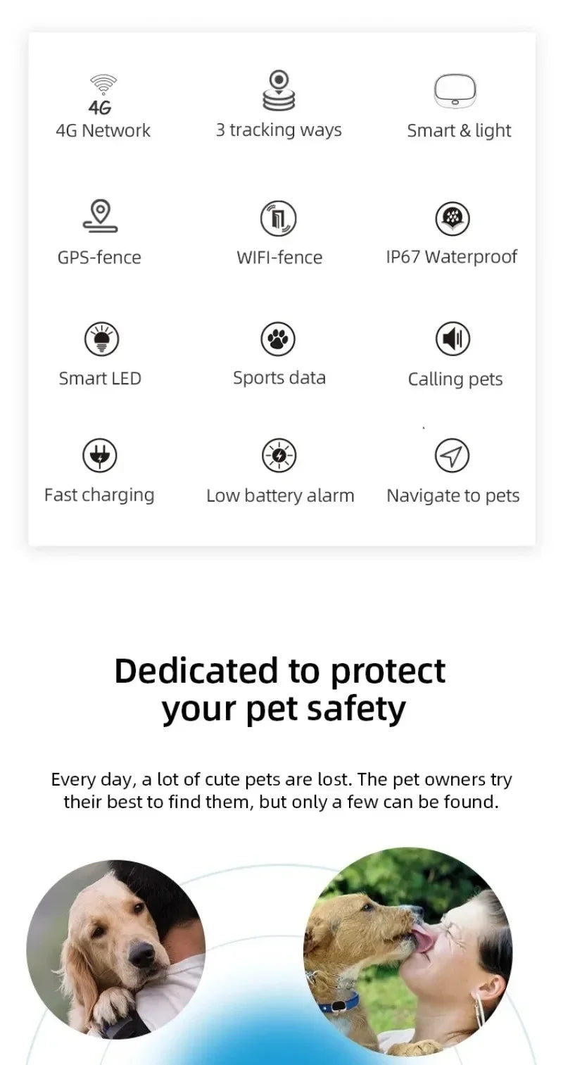 4G Mini GPS Pet Tracker NZ | Waterproof Real-Time Locator with LED & Two-Way Voice for Cats & Dogs – PawNest